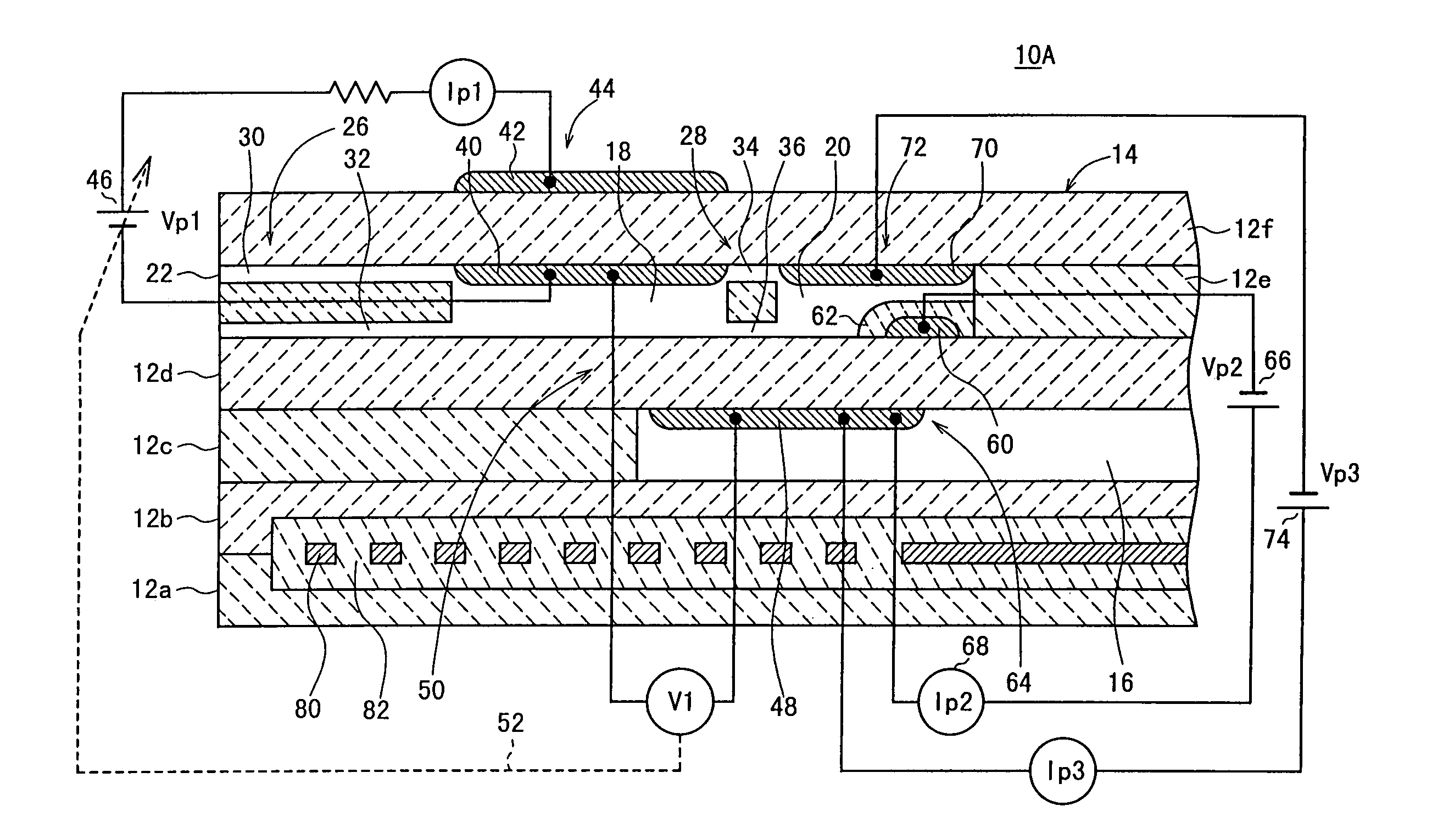 Gas sensor and nitrogen oxide sensor