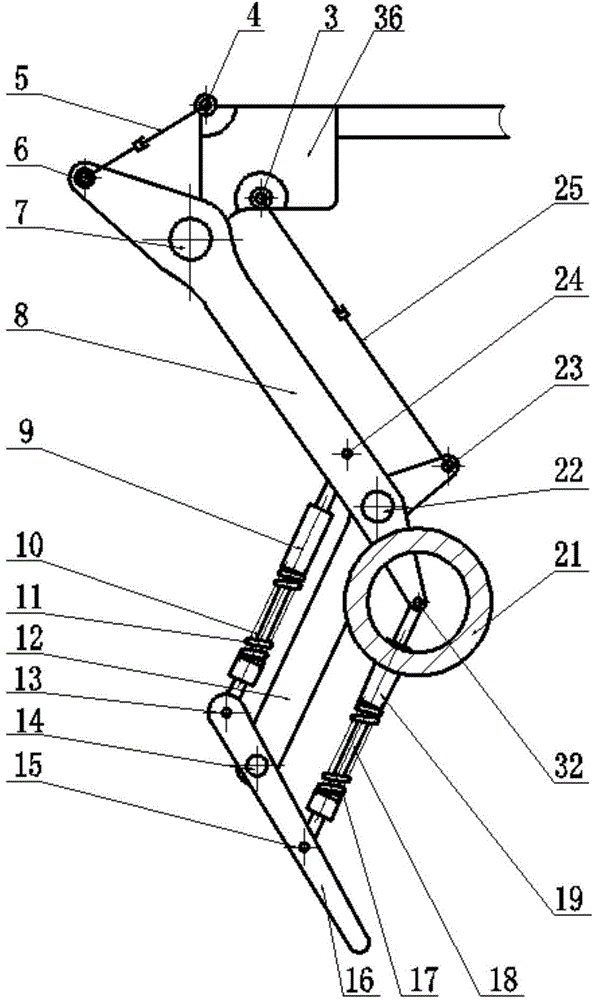 Foot wheel type robot leg structure and foot wheel type robot with same