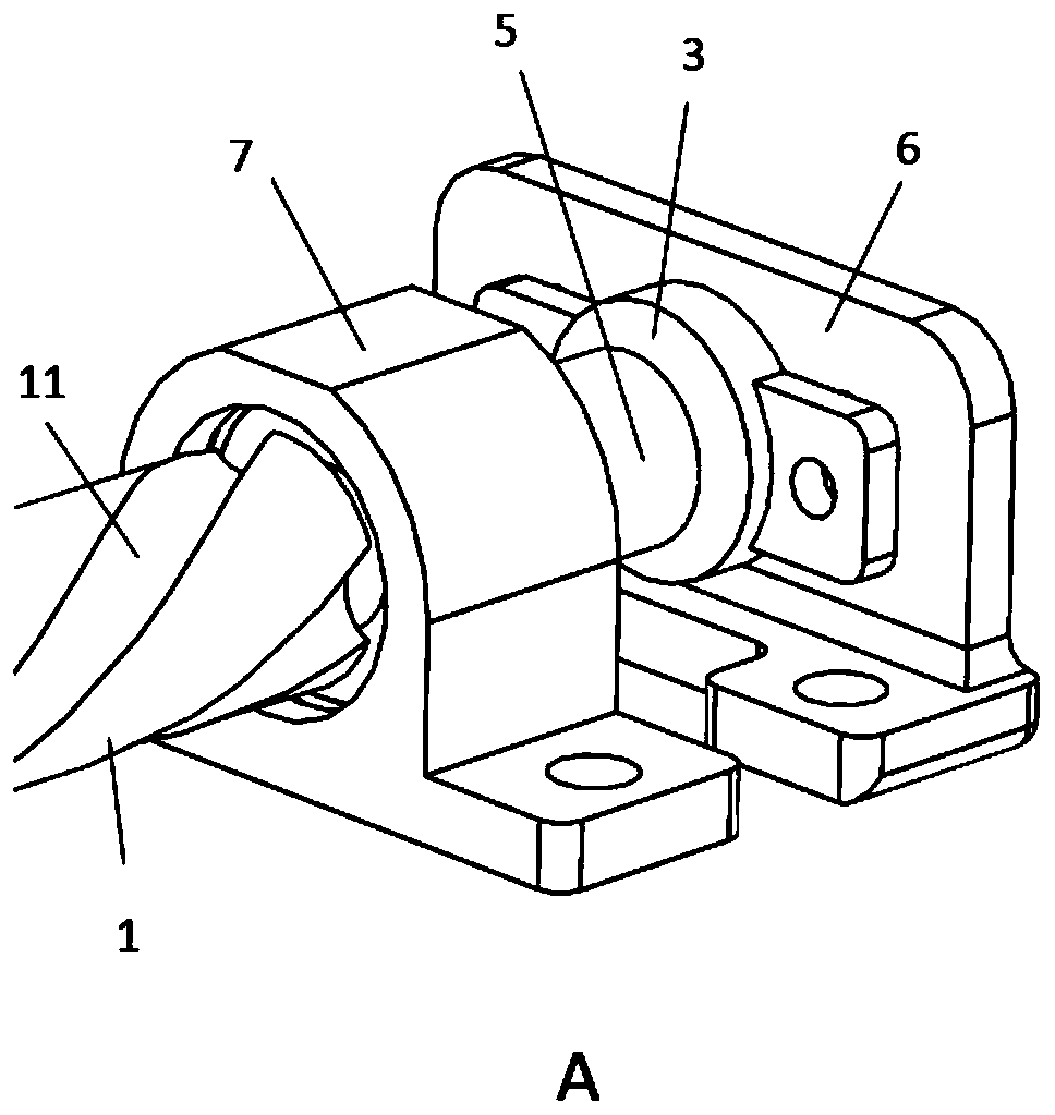 Damping device for shock insulation support seat