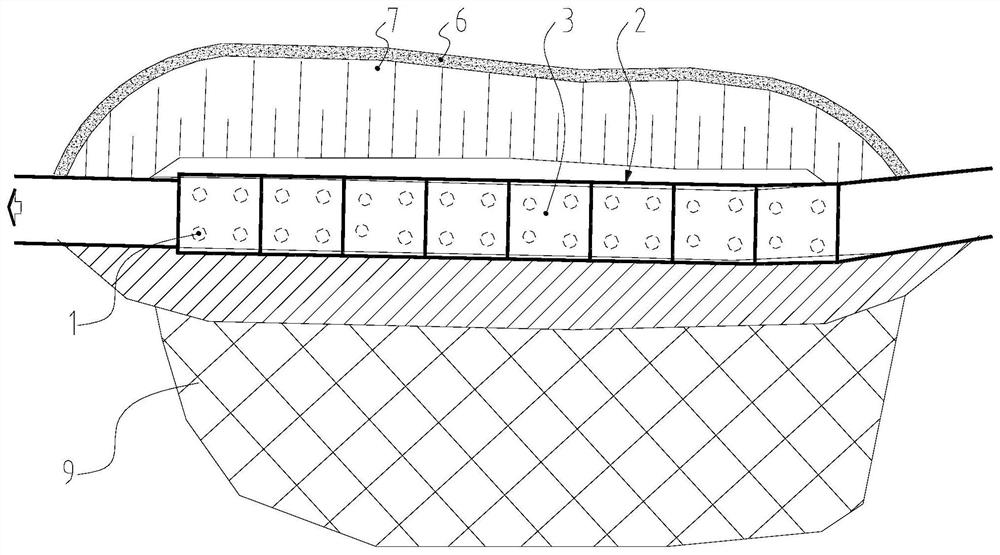 Lightweight high embankment structure and construction method for steep slope road sections in mountainous areas conducive to disaster prevention