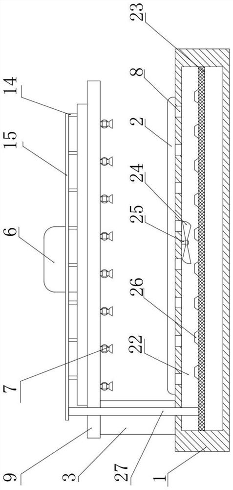 Disinfecting and cleaning device for medical imaging department device