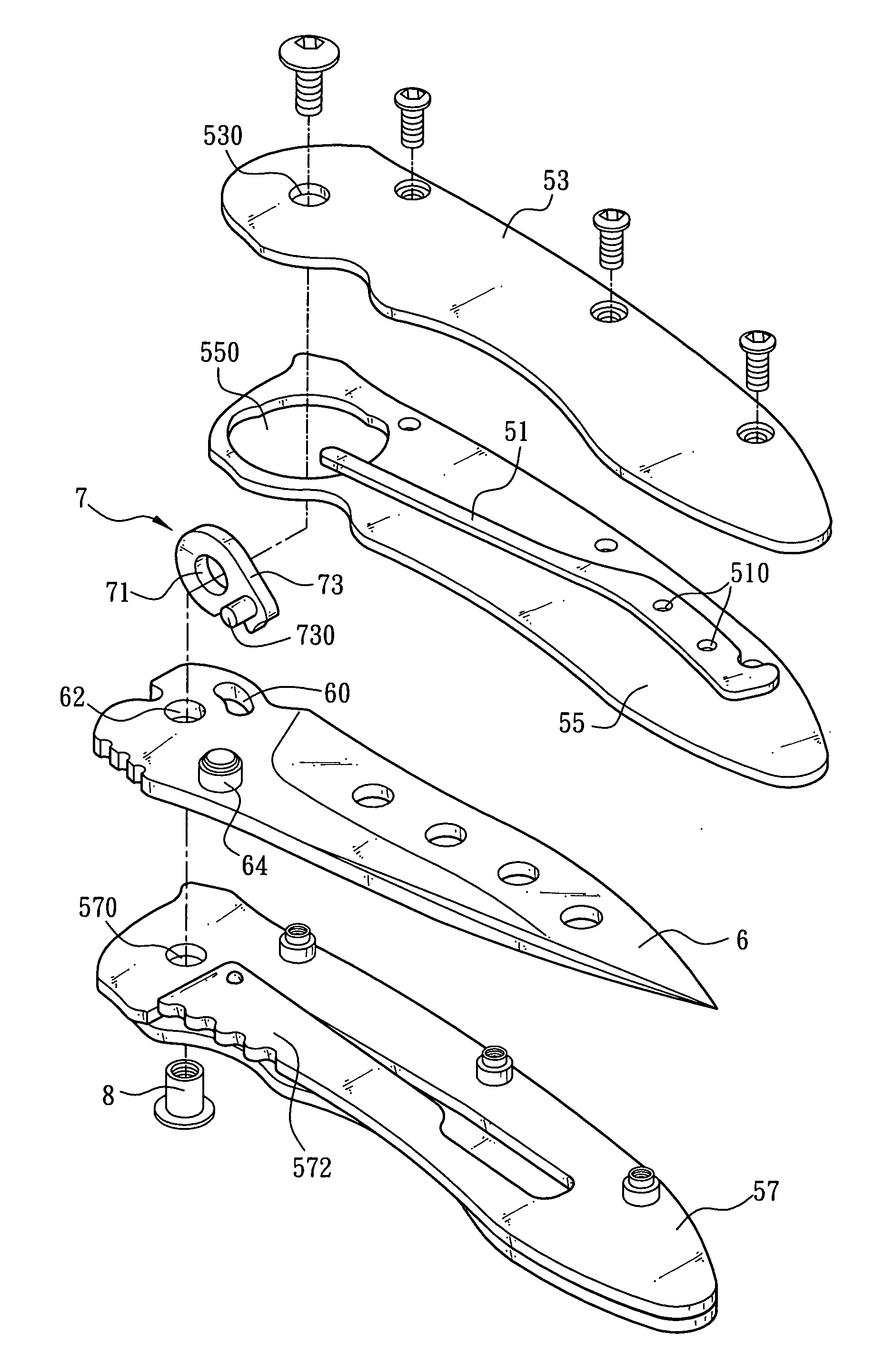 Folding knife assembly