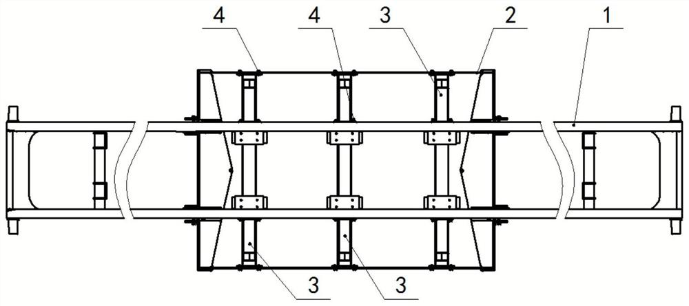 Anti-explosion impact crushing energy-absorbing beam at bottom of vehicle