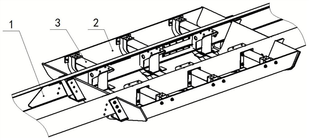 Anti-explosion impact crushing energy-absorbing beam at bottom of vehicle