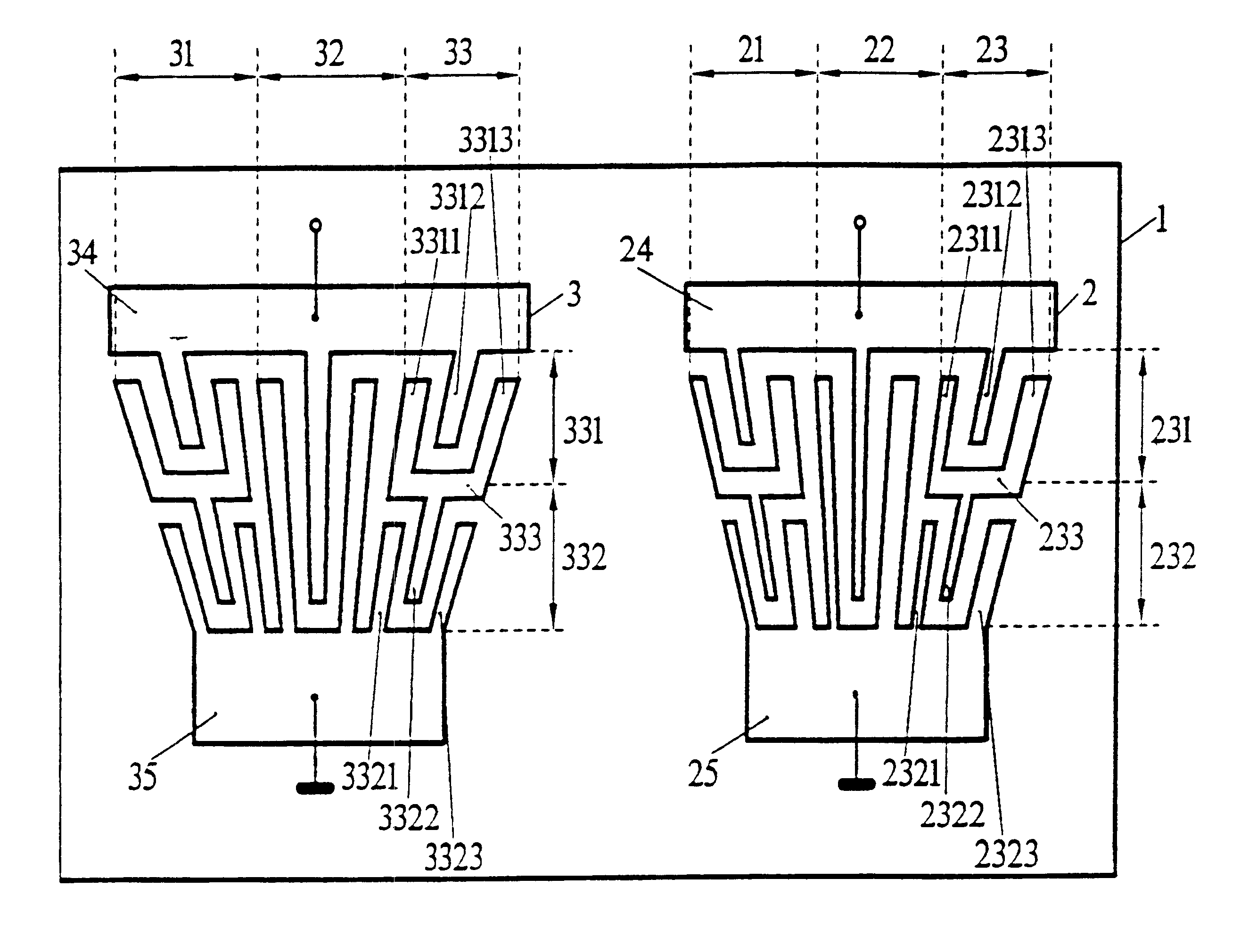 Converter for surface acoustic waves