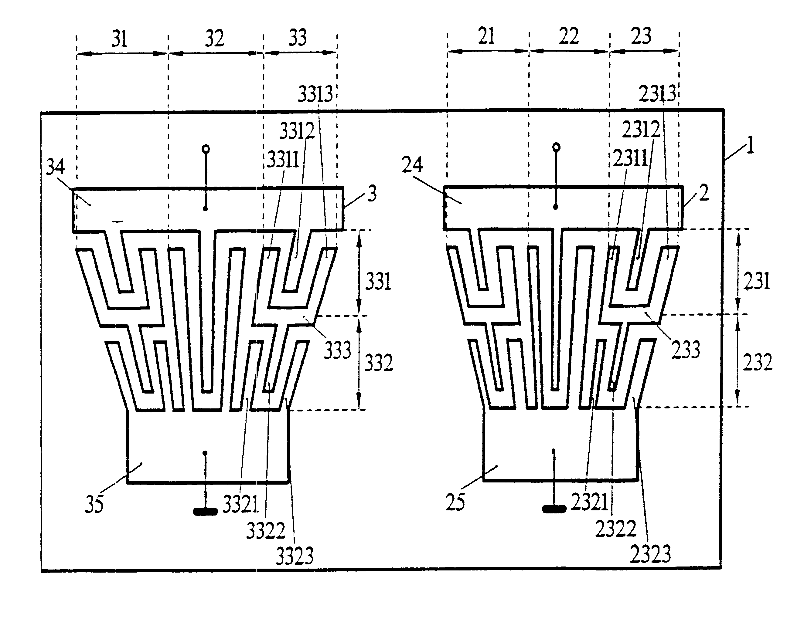 Converter for surface acoustic waves