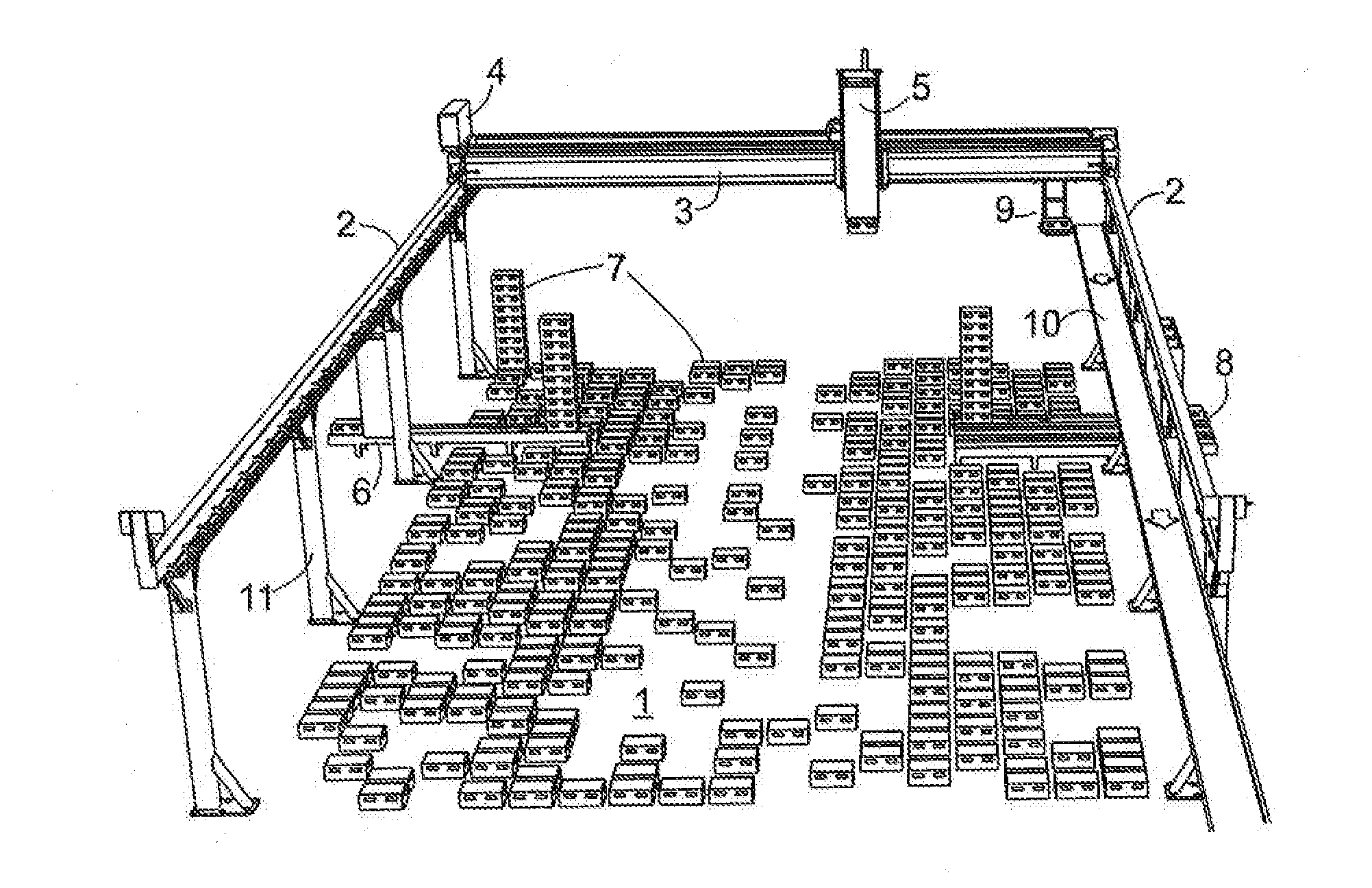 Overhead robot system and a method for its operation