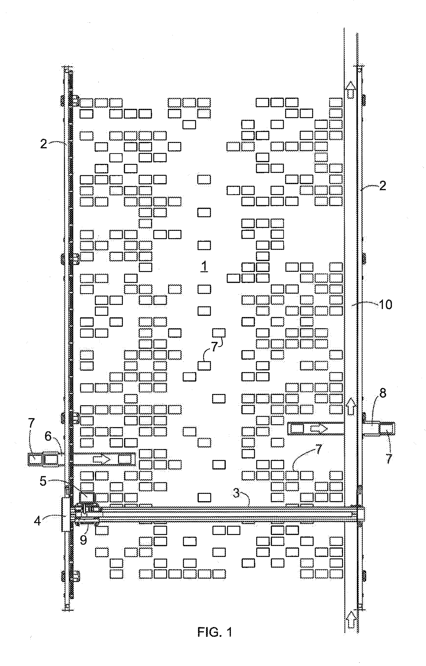 Overhead robot system and a method for its operation