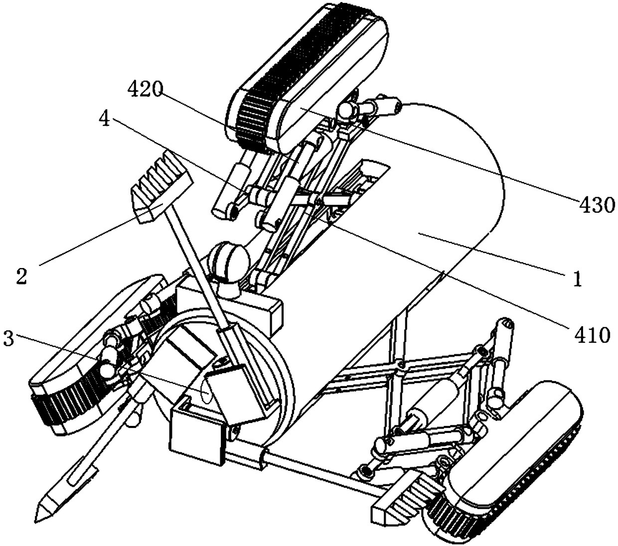 Self-adaption pipeline dredging robot