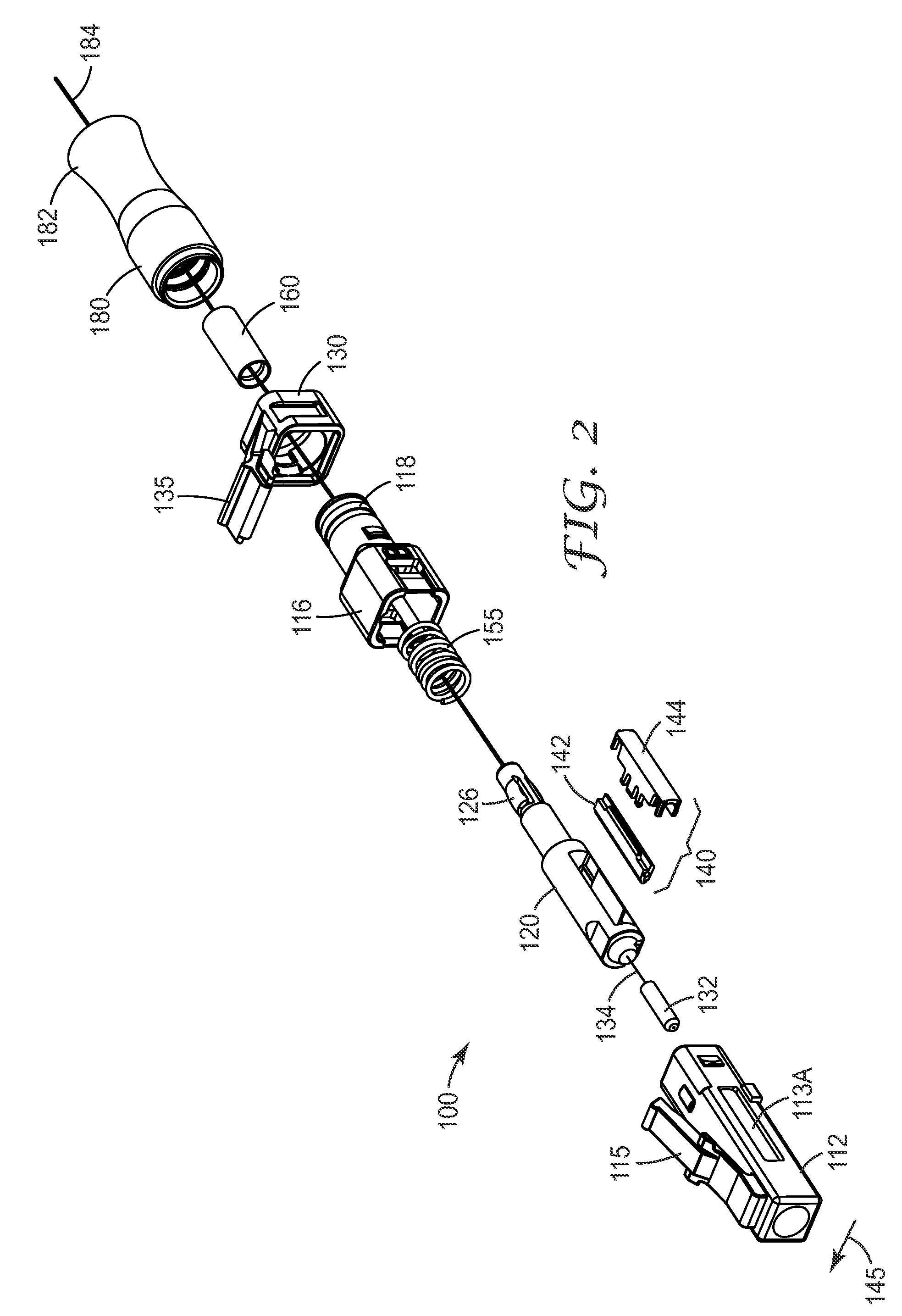 Field terminable lc format optical connector with splice element