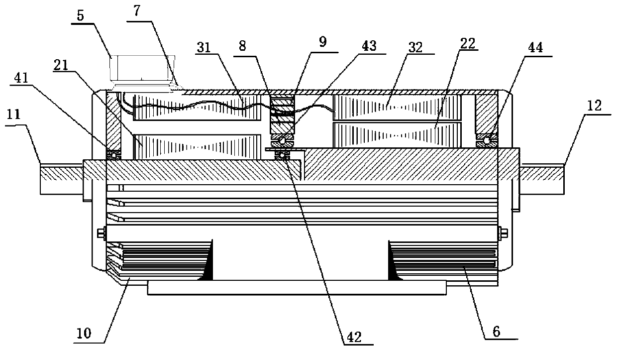 Double-shaft independent regulation and control motor