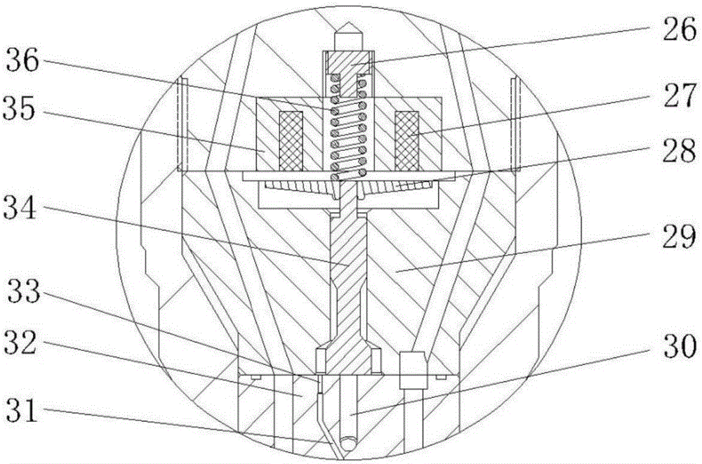 Bypass-type electronically-controlled oil injector with carved grooves