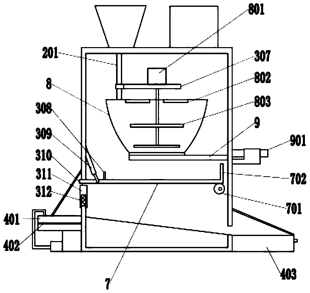 Waste lithium battery current collector recovery and separation device