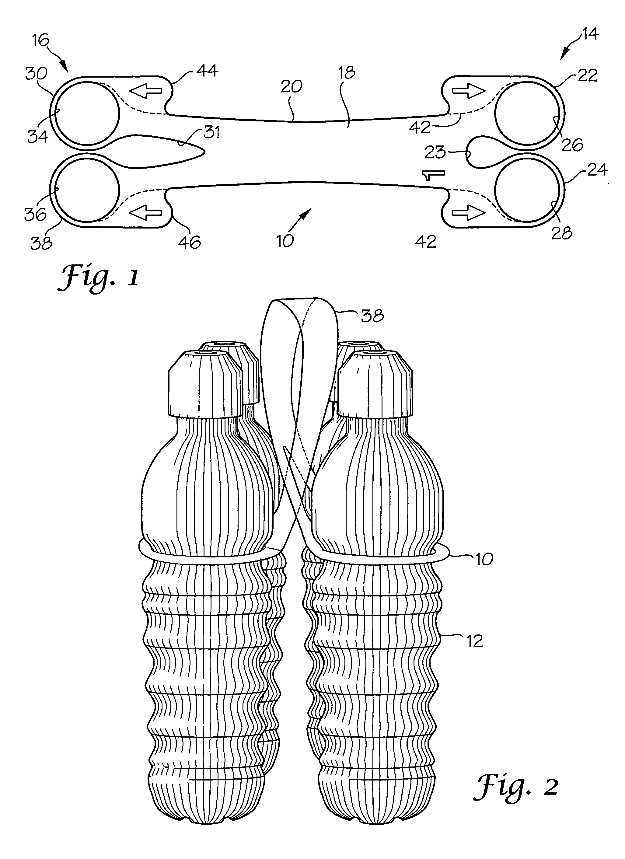 Bottle carrier with handle and pull tab