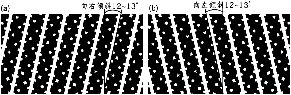 Black-white multi-shaped hole cross slit-type naked-eye 3D development film