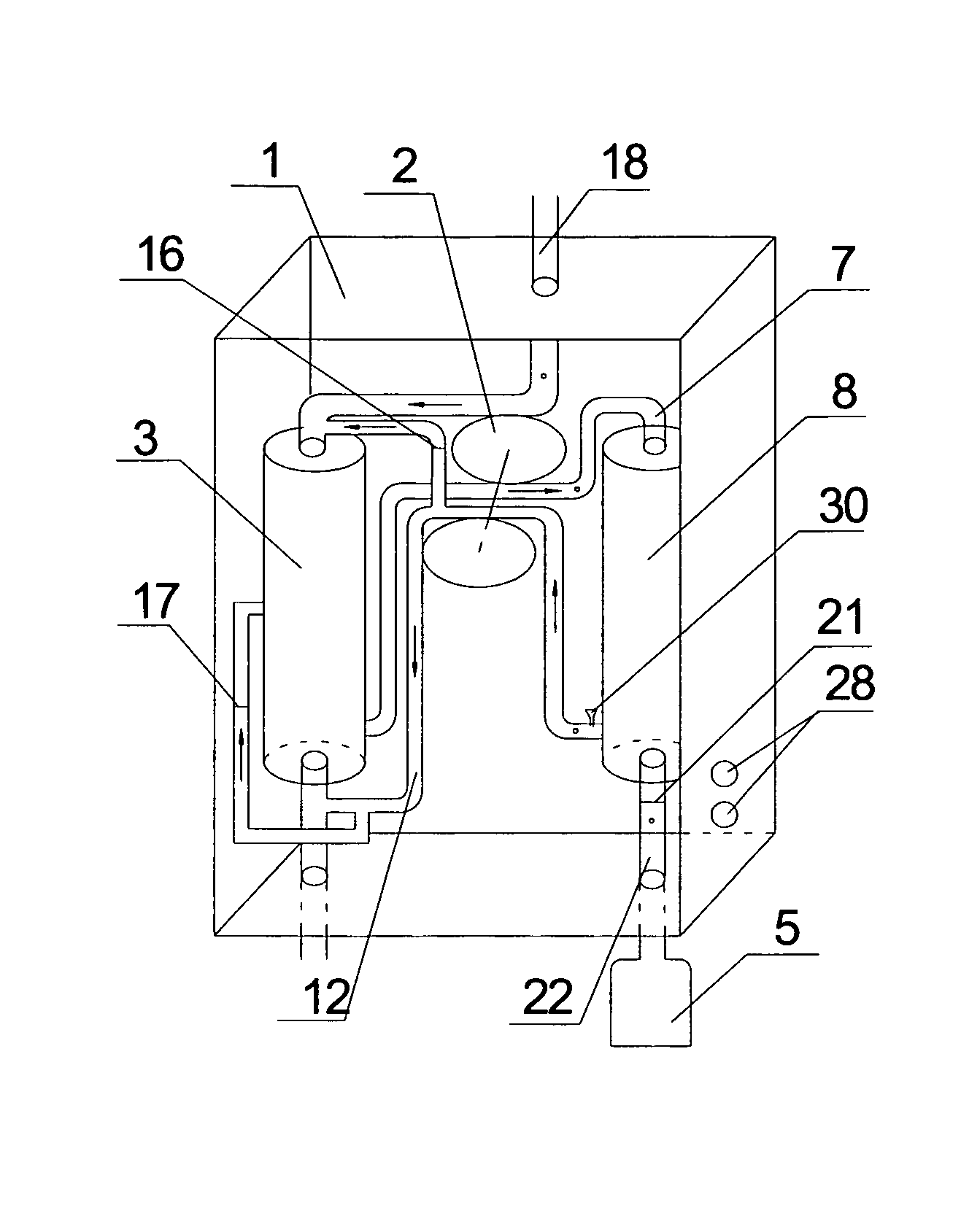 Continuous ambulatory hemofiltration device