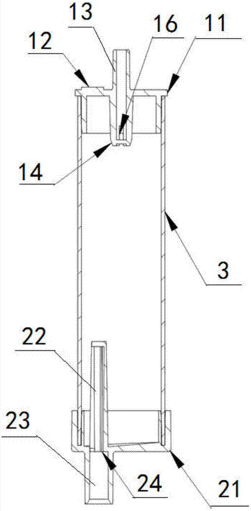 Eccentric self-air discharging drip bucket