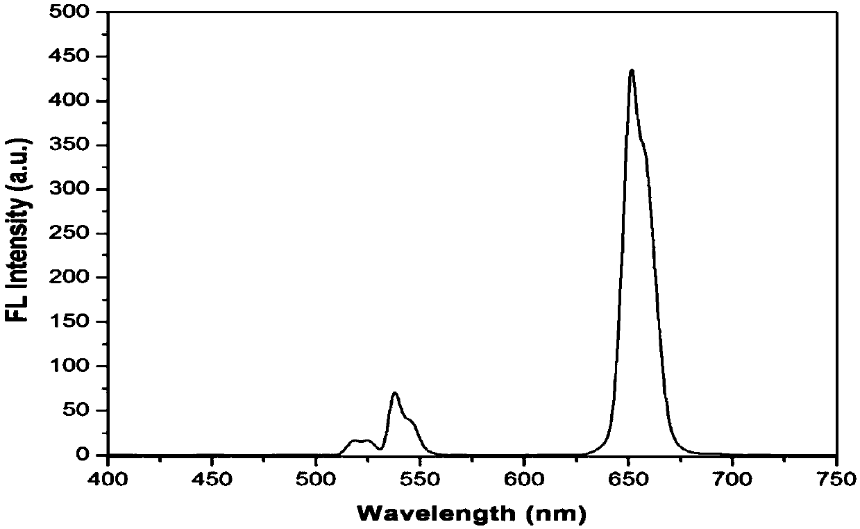 Excited light regulated red-green emitting rare earth up-conversion nanoparticle and preparation method thereof