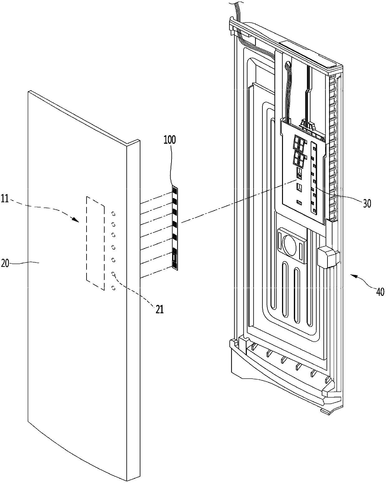 Appliance having touch sensor assembly