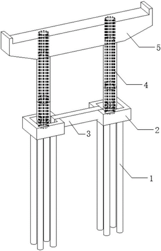 Bridge integrally-assembled pier and construction method