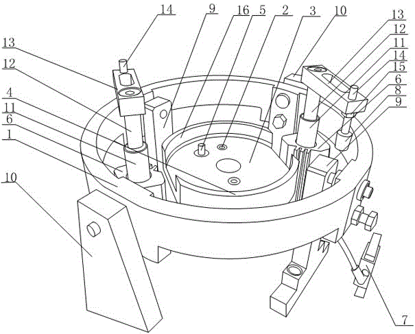 Milling and clamping device for eccentric upper head flange