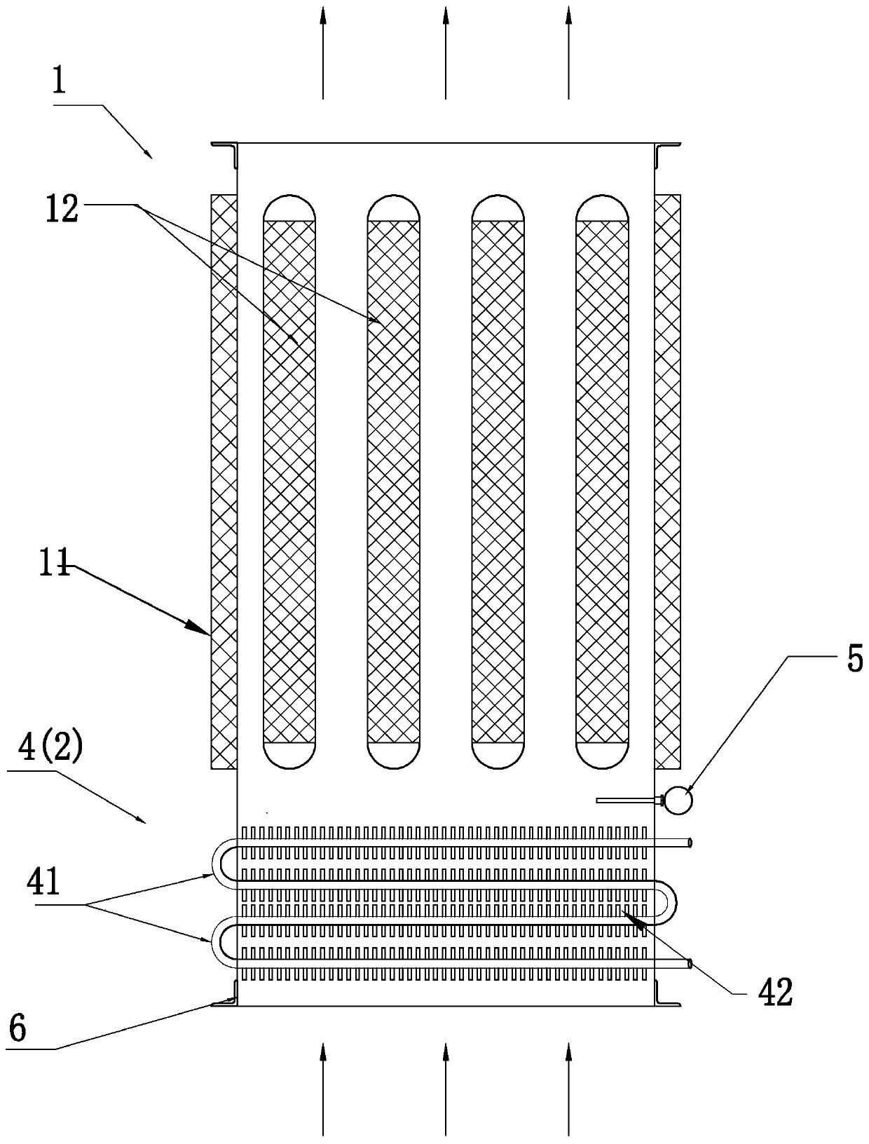 Device capable of shortening wavelength of incident noise of silencer