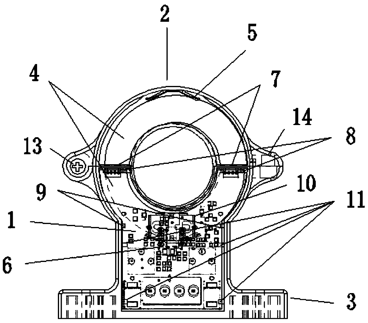 Magnetic circuit mounting structure for detachable open-loop-type Hall current sensor