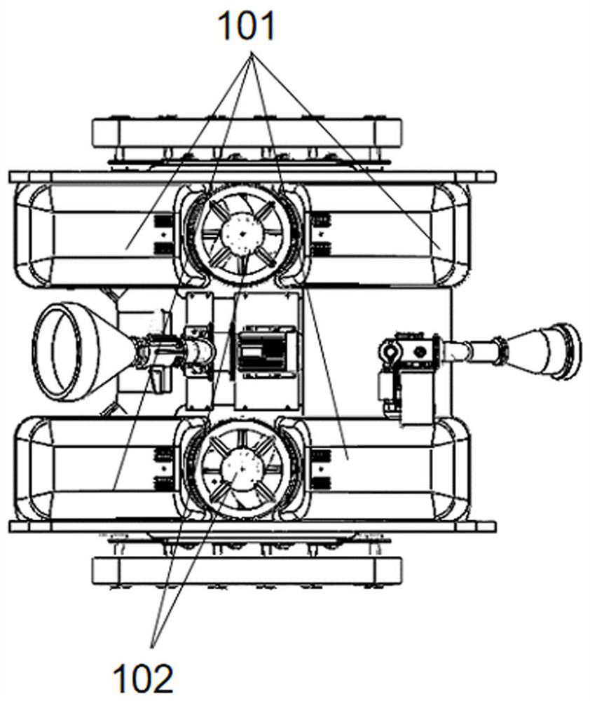 Opposite-flushing module, opposite-flushing type high-pressure water jet trencher and operation method of opposite-flushing type high-pressure water jet trencher