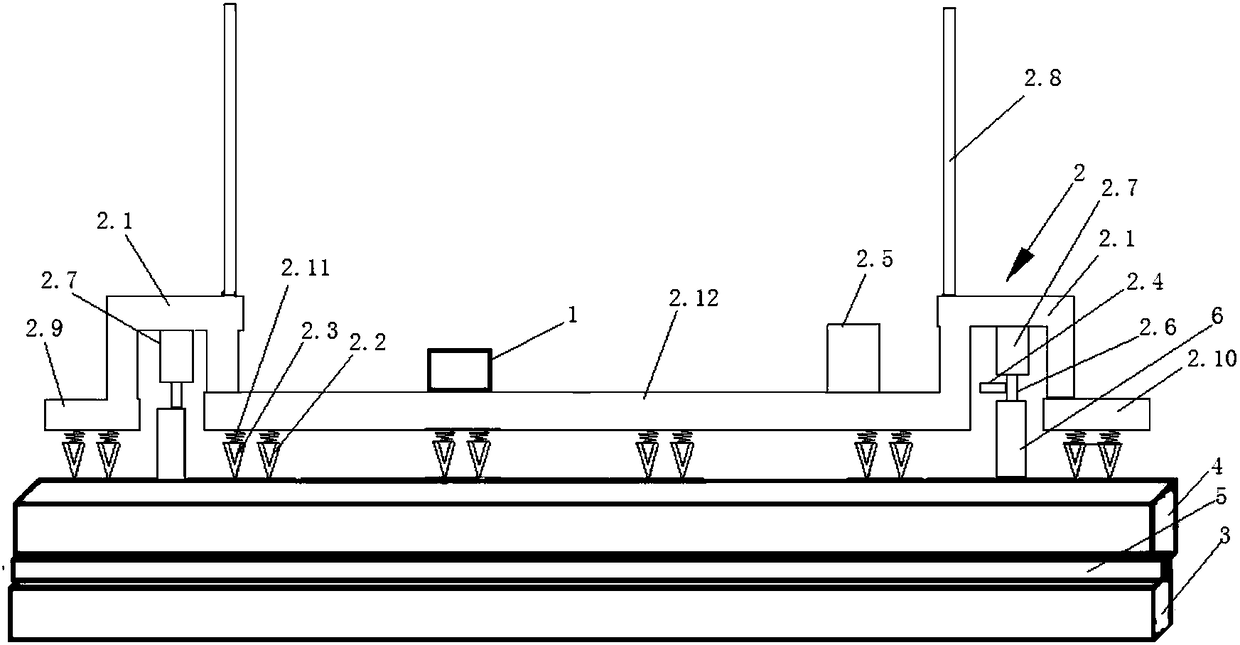 CRTS II slab-type ballastless track mortar bonding quality detection equipment and method