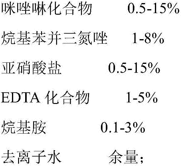 A kind of anti-flash rust agent for water-based paint ink and its preparation method and application