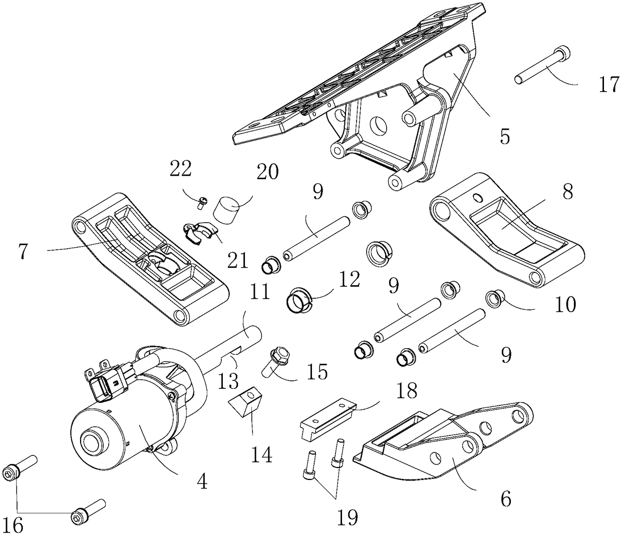 Automatically telescopic automobile pedal mechanism and automobile