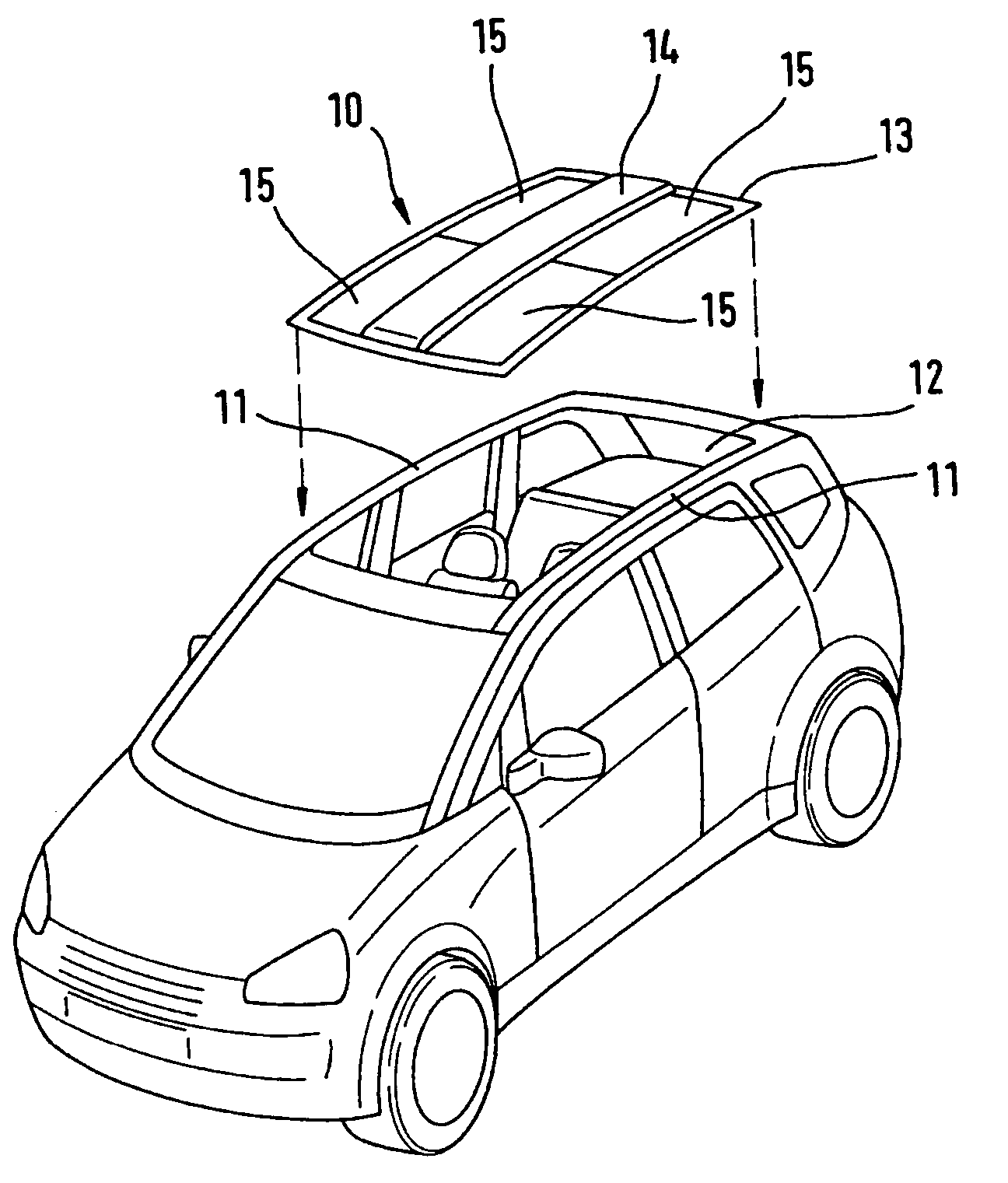 Roof box device and roof module with integrated roof box device