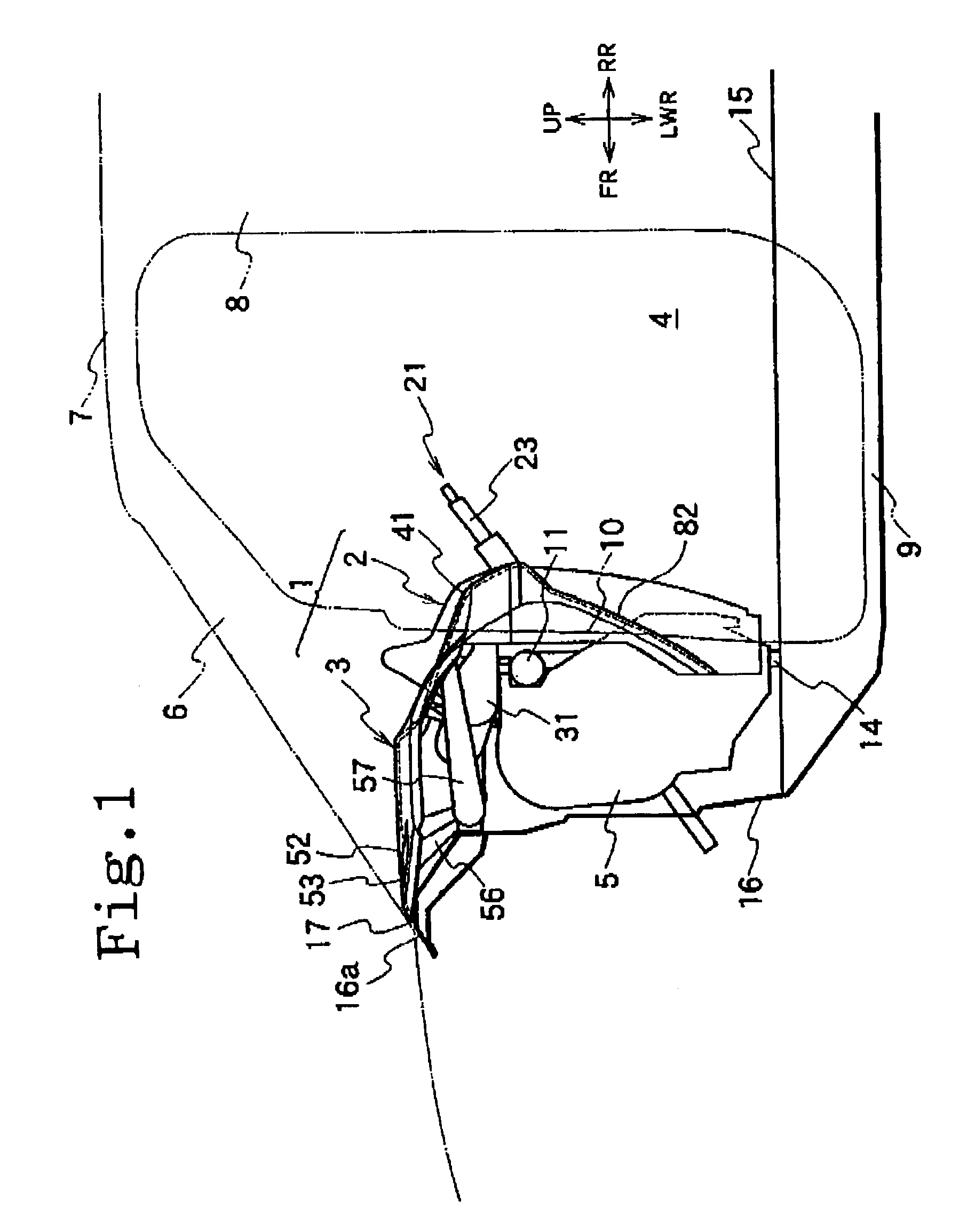 Cover structure for air bag device