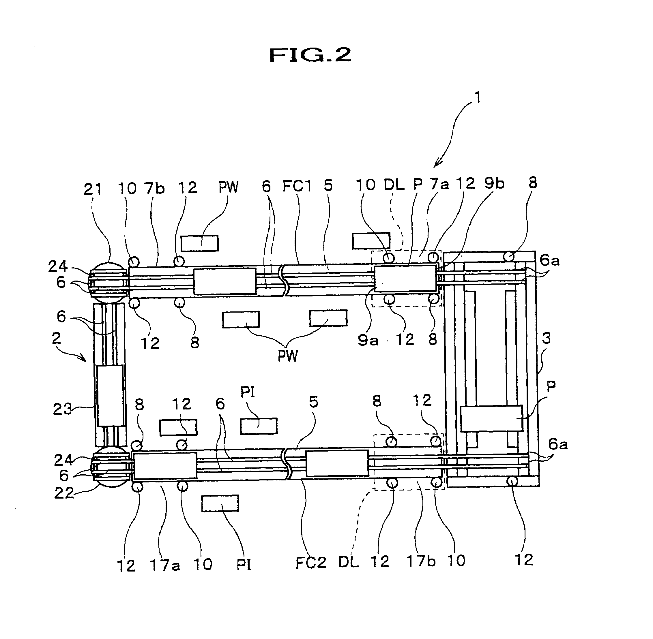 Palette conveyance mechanism and assembling line using it