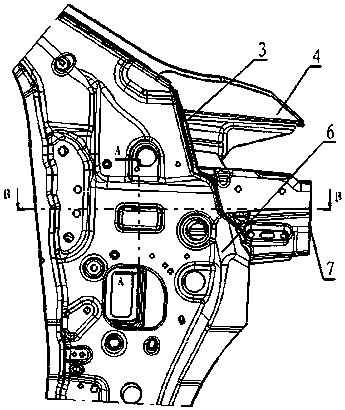 Reinforced structure of hinges on the a-pillar of the body