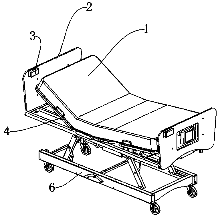 Pension bed with auxiliary get-up structure and use method of pension bed