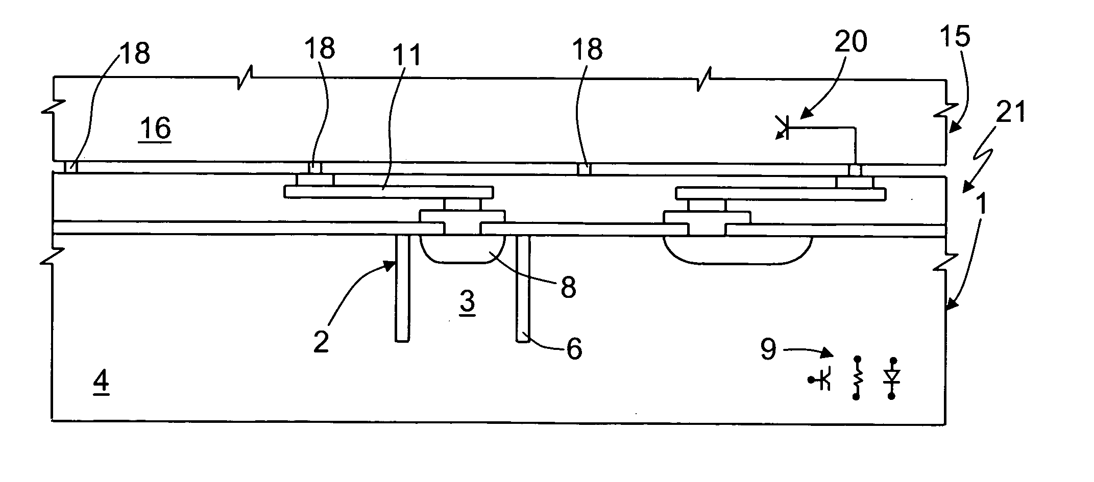 Process for manufacturing a through insulated interconnection in a body of semiconductor material