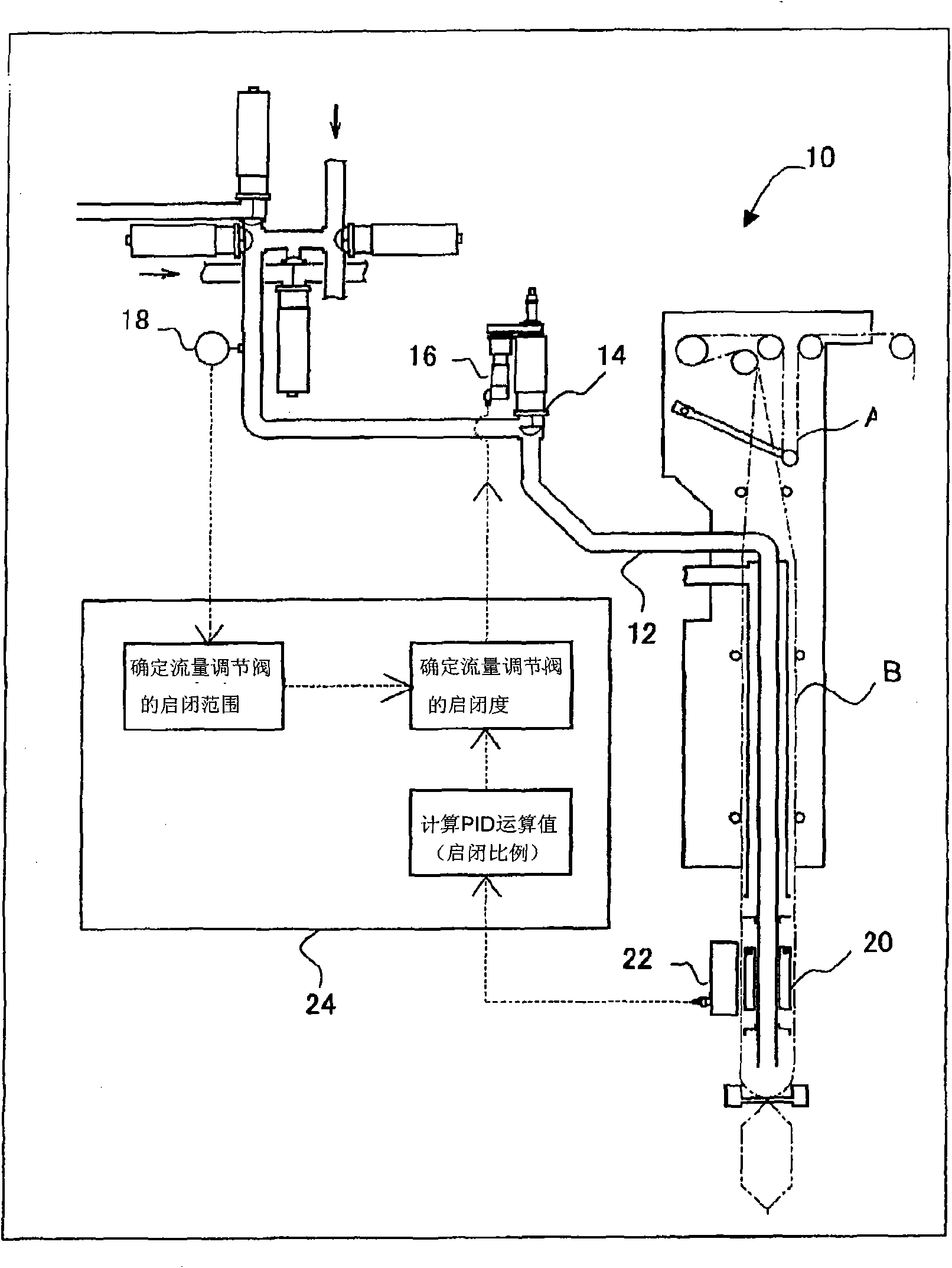 Liquid filling and packing device