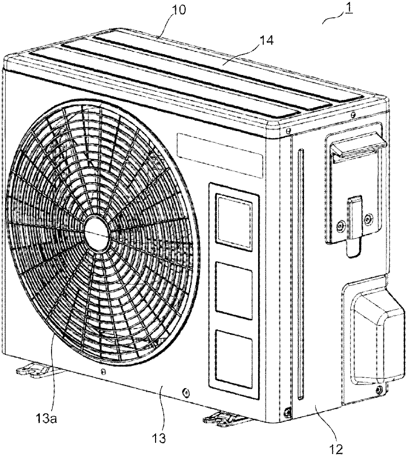 Outdoor unit for air conditioner and manufacturing method for same