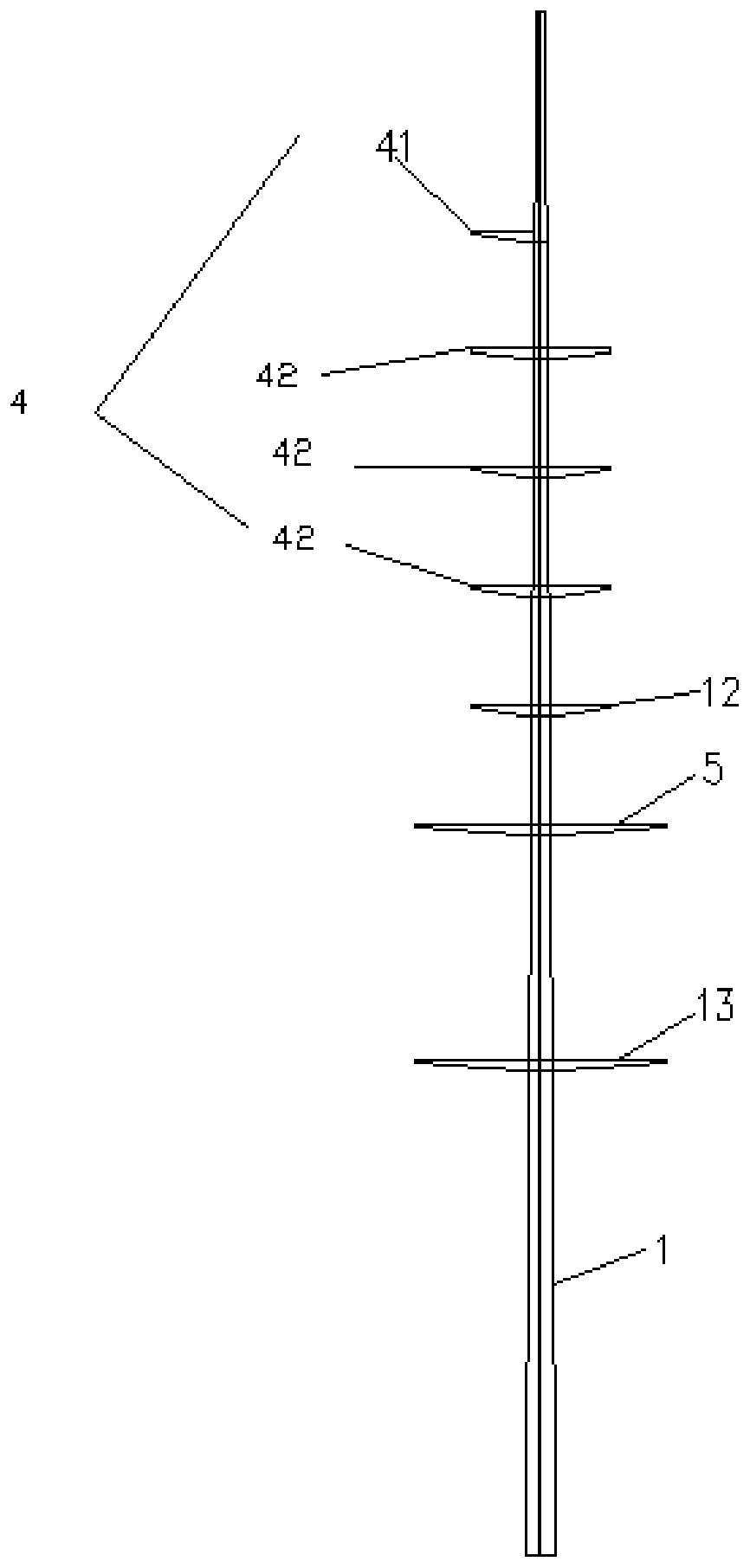 Single-circuit drilled and spanned steel pipe pole