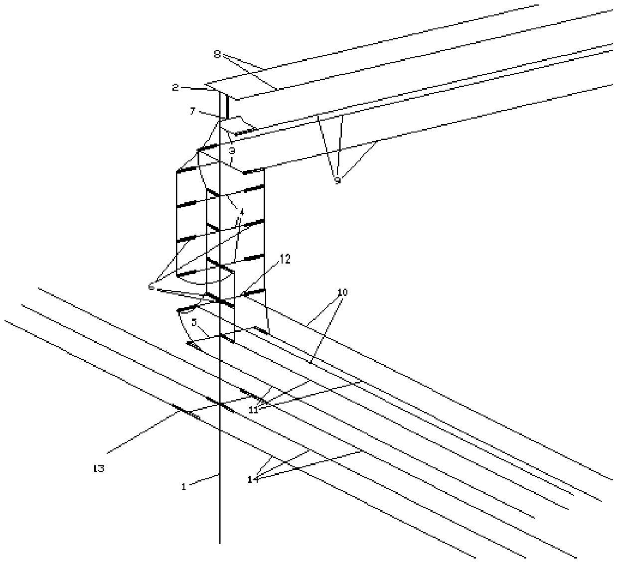 Single-circuit drilled and spanned steel pipe pole