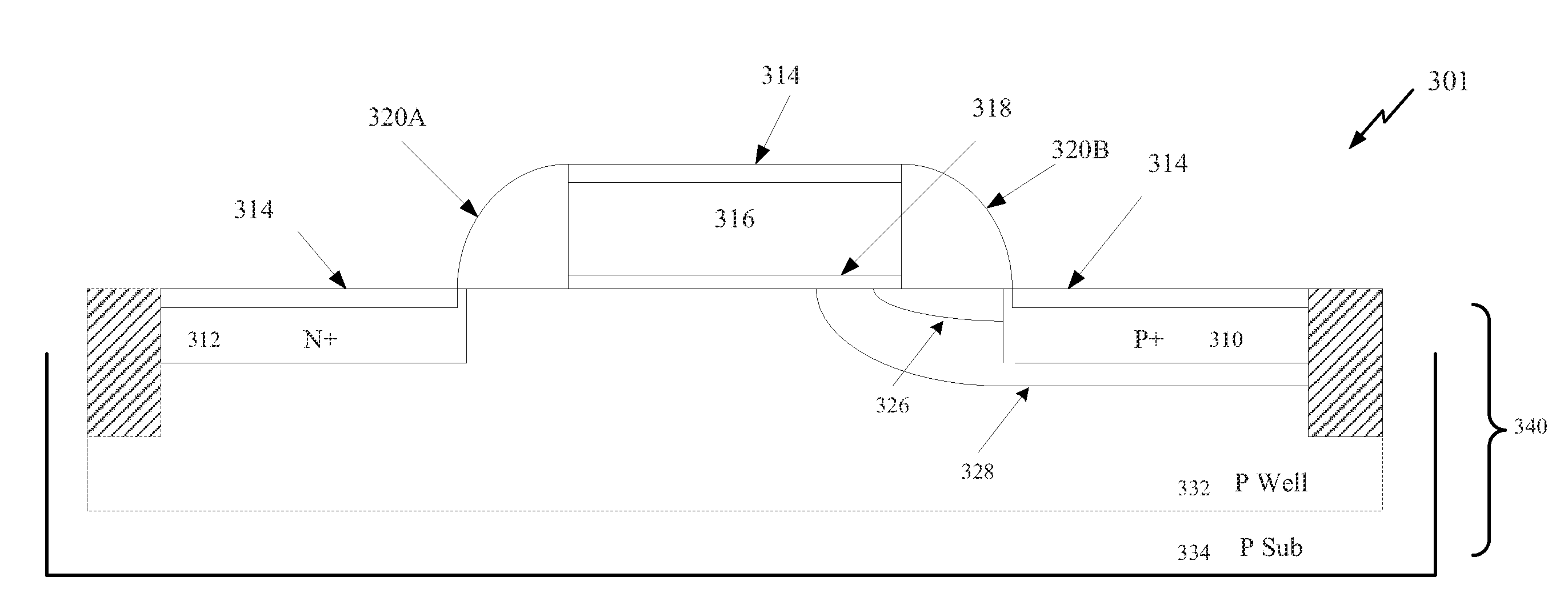 Diode Having A Pocket Implant Blocked And Circuits And Methods Employing Same