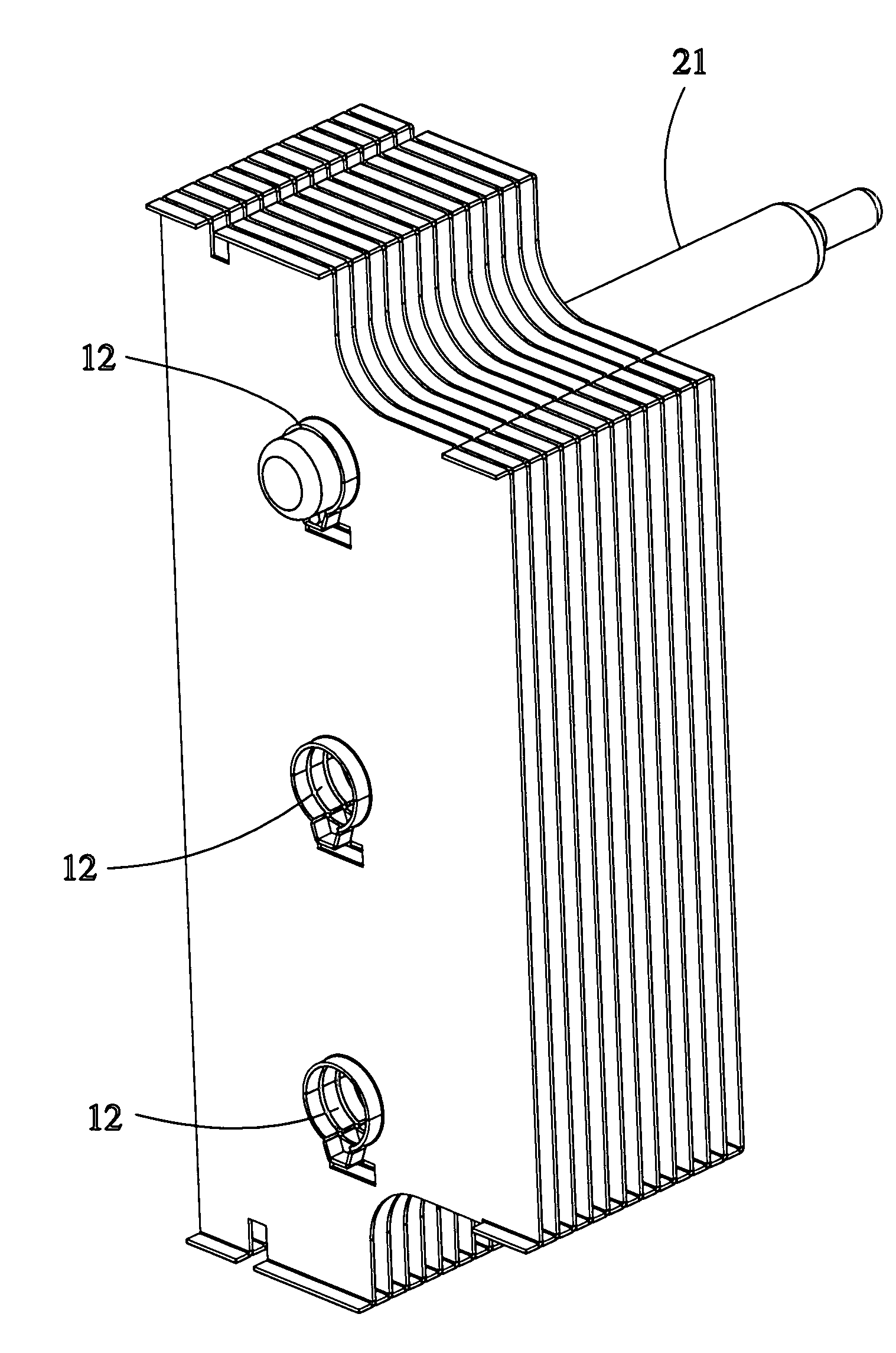 Method of combining heat pipe and fins and the assembly thereof