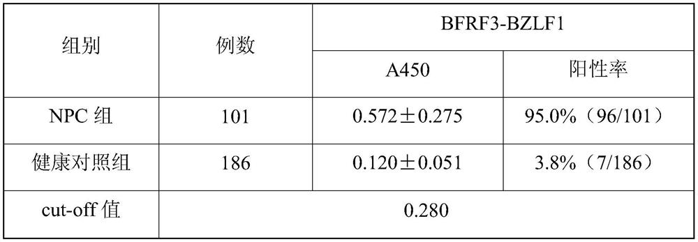 A kind of eb virus bfrf3-bzlf1 fusion protein, gene, vector containing it, host cell, test strip, production method and application thereof