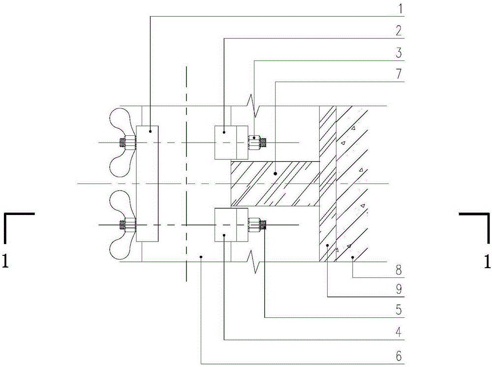 Metal clamp fastening structure for template secondary ridges in building construction