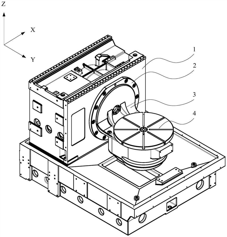 Swing basket assembly and machine tool