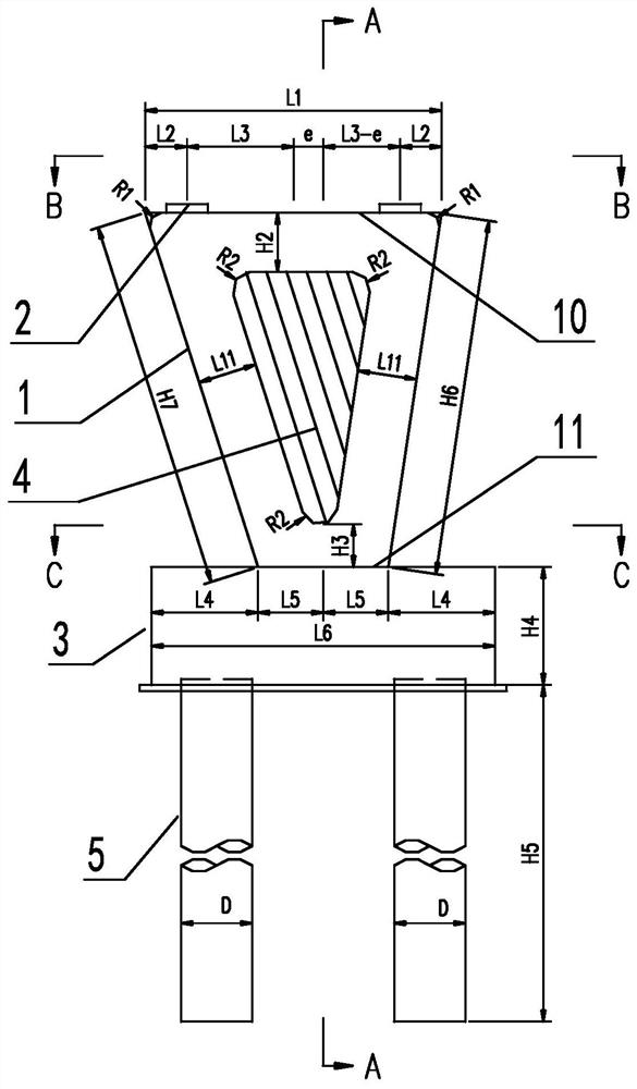 An asymmetric pier and small radius curved bridge