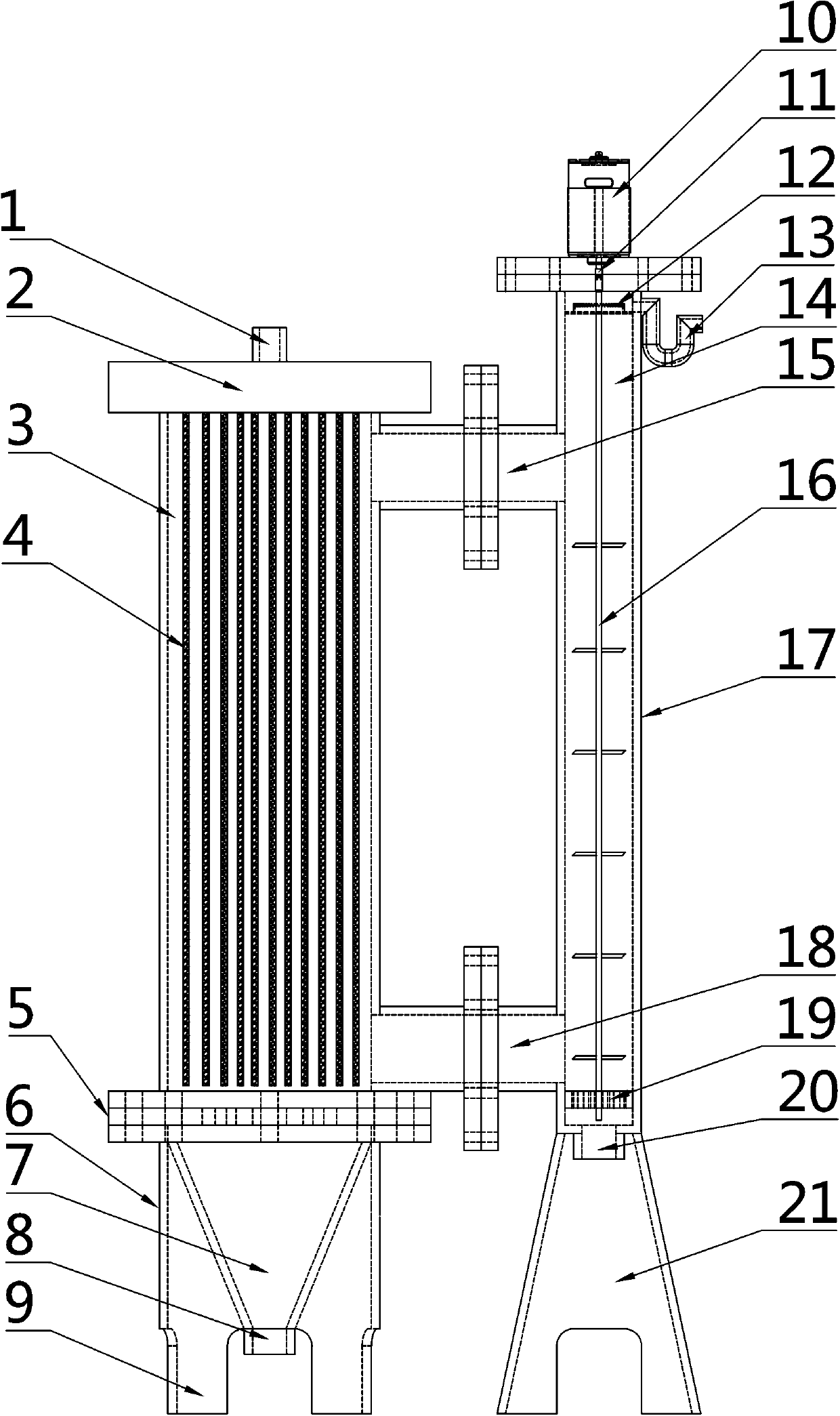 Circulation type methane matrix membrane biological membrane reactor and sewage treatment method