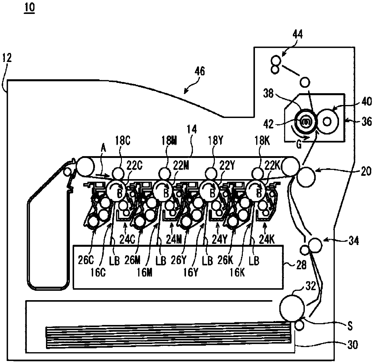 Paper guiding unit, fixing device, and image formation device