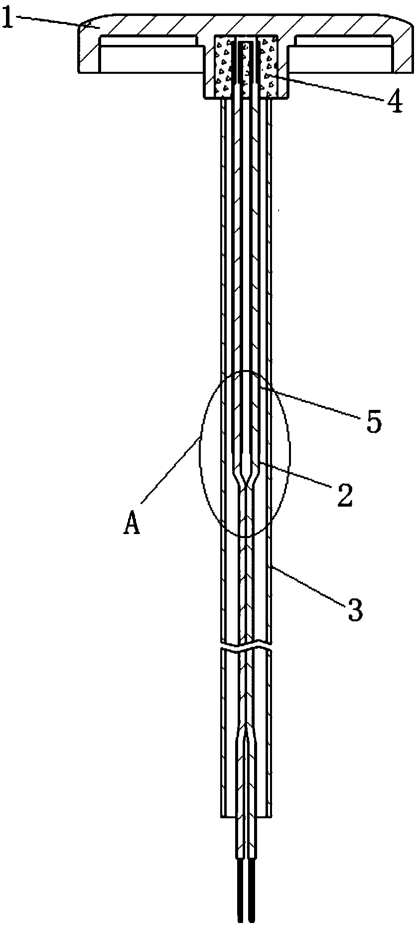 Thermocouple temperature measuring probe, temperature measuring device using same and cooker